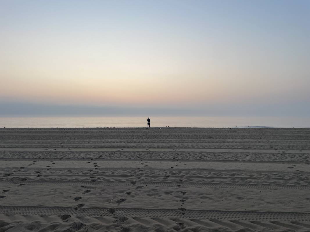 Sunrise on a foggy day in Ocean City Md