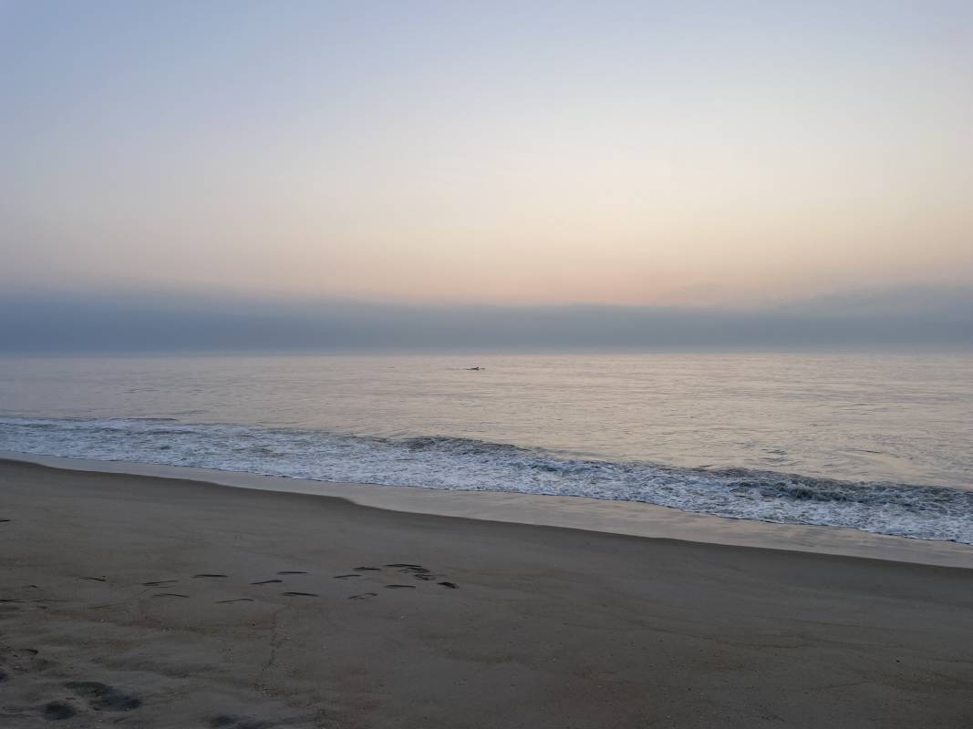 Sunrise on a foggy day in Ocean City Md