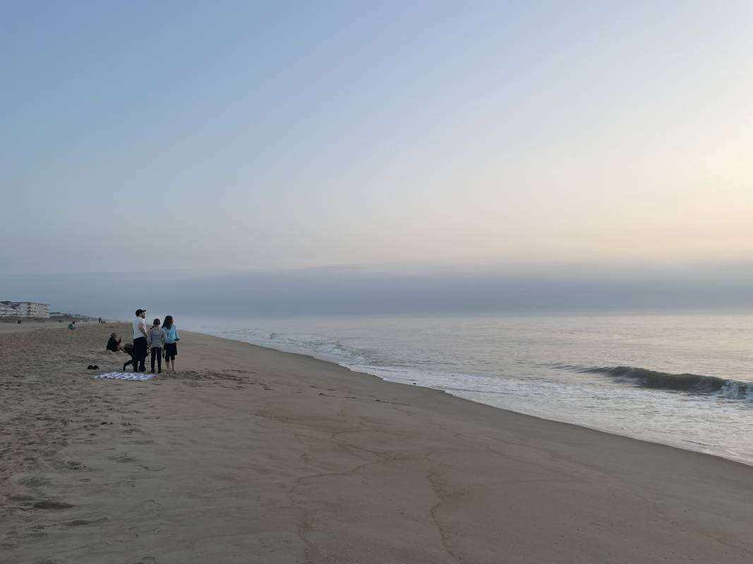 Sunrise on a foggy day in Ocean City Md