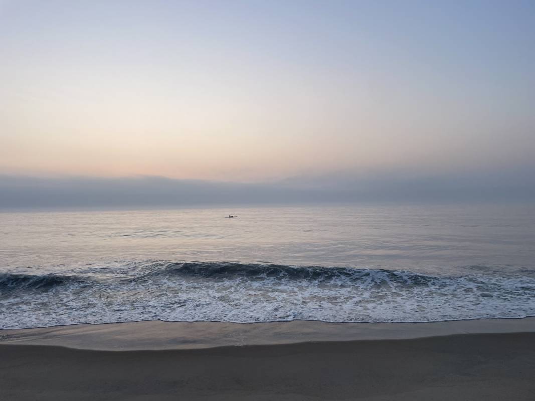 Sunrise on a foggy day in Ocean City Md