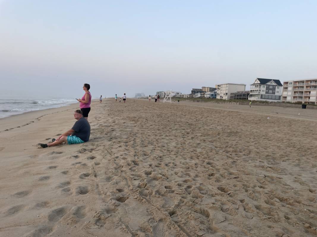 Sunrise on a foggy day in Ocean City Md