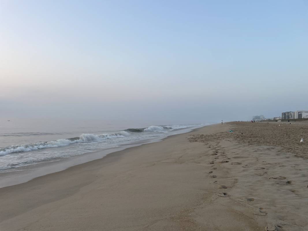 Sunrise on a foggy day in Ocean City Md