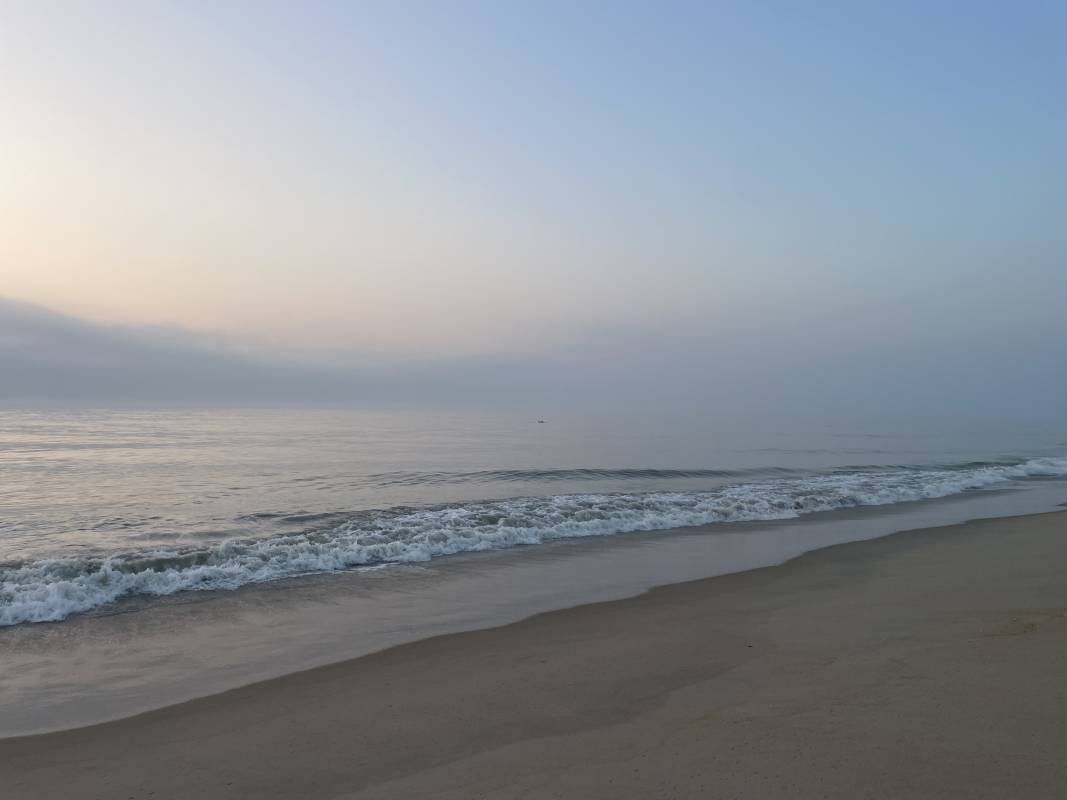 Sunrise on a foggy day in Ocean City Md