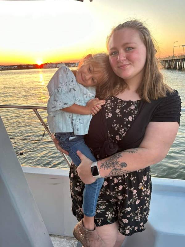 Sunset with girls on boat in Ocean City Md