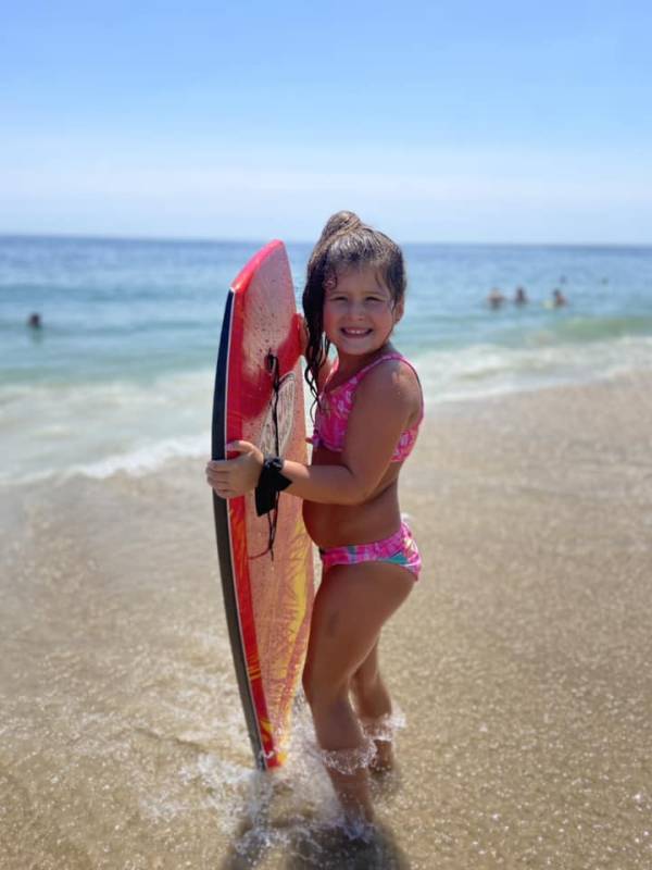 Young boogie boarder in Ocean City Md
