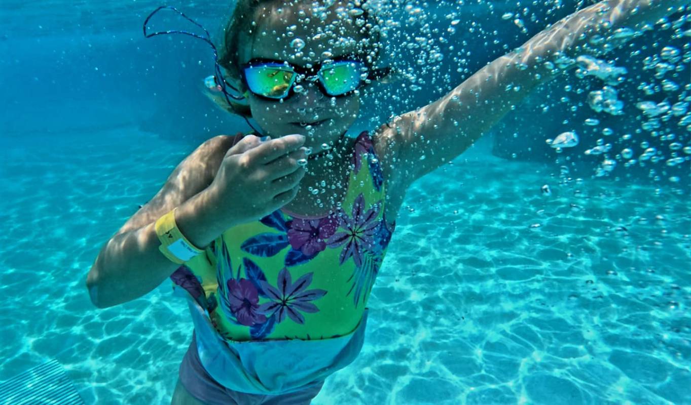 girl in pool in Ocean City Md