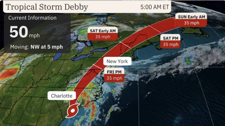 tropical storm debby path