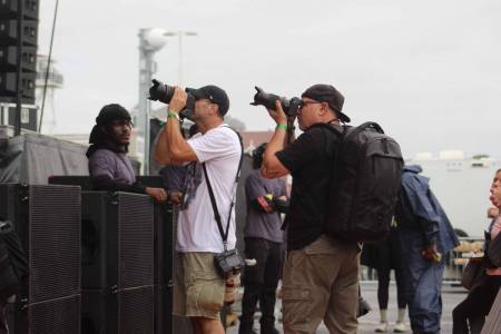 Photographers work hard at Ocean's Calling to capture that perfect moment!