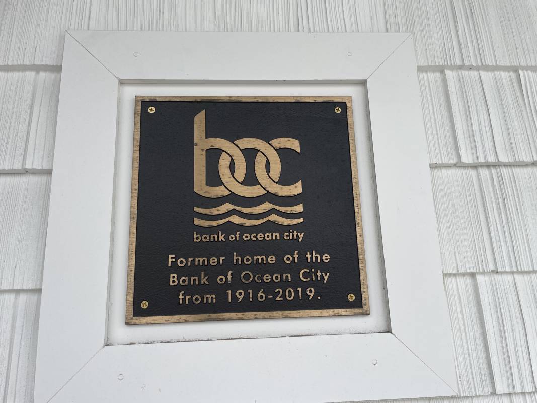 The old Bank of Ocean City Sign