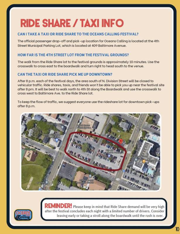 Ride Share and Taxi Info for Oceans Calling Festival 2024