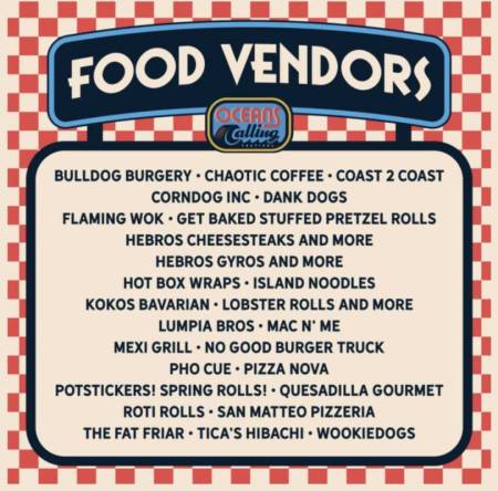 food vendors for oceans calling 2024