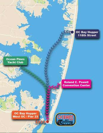 oc bay hopper water taxi route for oceans calling festival