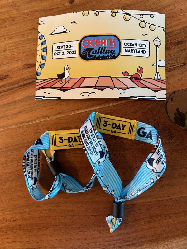 oceans calling festival 2024 wristbands and info card