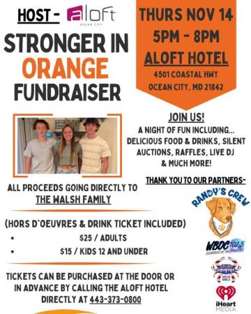tyler walsh stronger in orange fundraiser