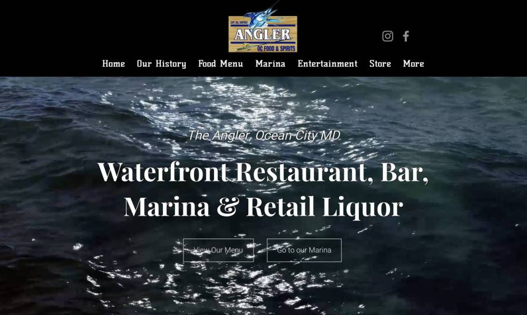 The Angler Restaurant and Bar has a new website at angleronthebay.com