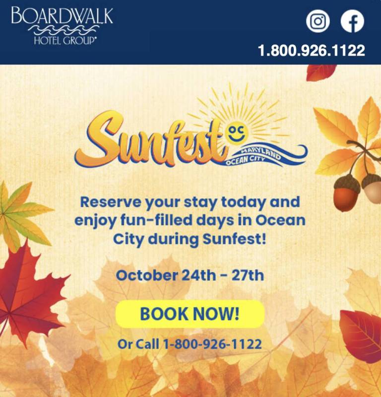 boardwalk hotel group sunfest specials in ocean city md