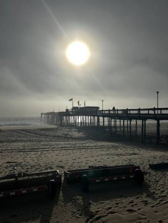 A foggy morning sunrise