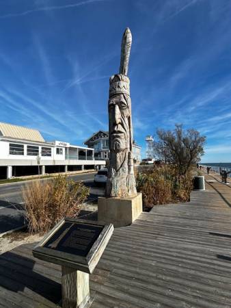 Native American sculpture at OC inlet