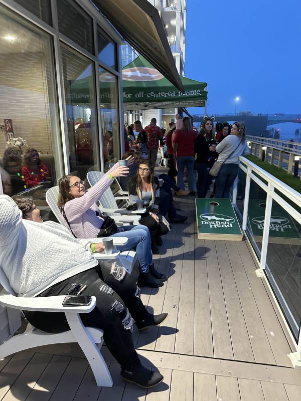 enjoying the deck at the Cambria during the Lets Get Lit Shore Craft Beer Fest