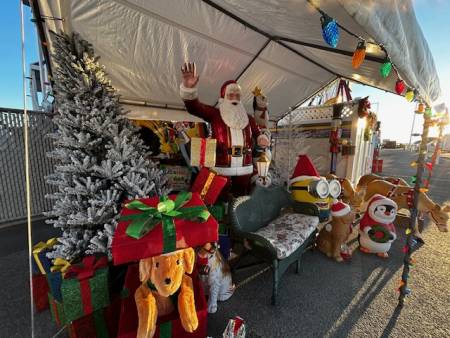Holiday set up at Inlet Parking lot