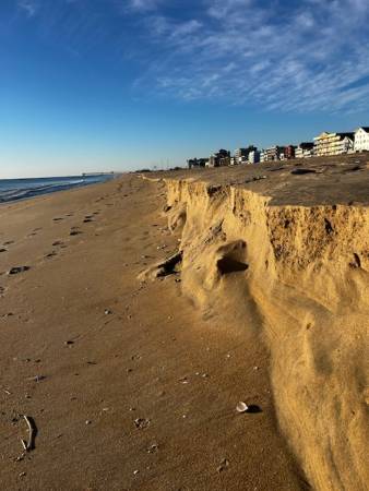 Sand cliffs on downtown beaches this past week