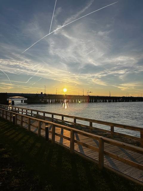 Sunset on OC bayside near Cambria Hotel and near Let's Get Lit craftbeer fest