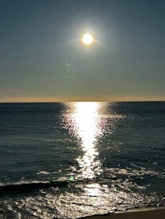 reflective sun rise