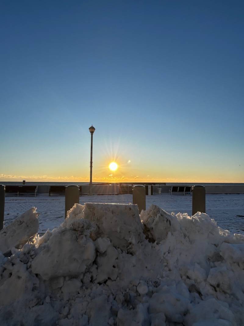 end of street snow accumulation