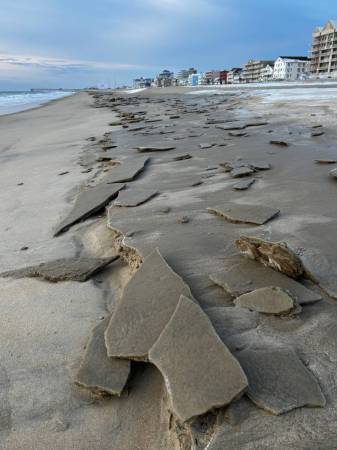 frozen beach sand