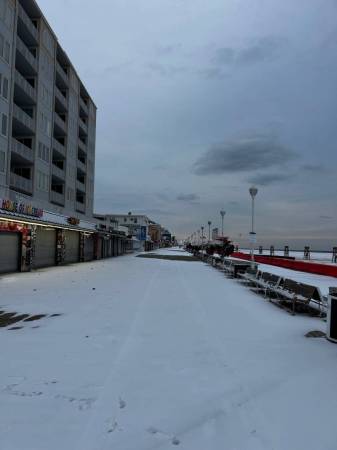 snowy boardwalk