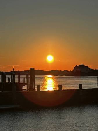 sunset on bay