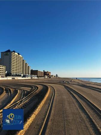OC beach after beach cleaners