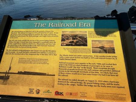 Railroad era marker at Sunset Park