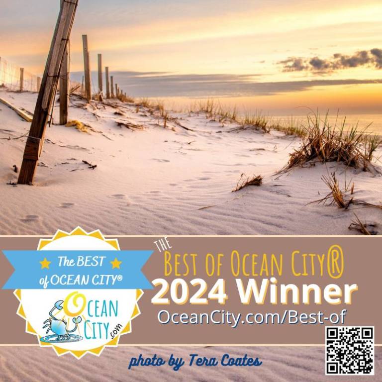 dunes at sunrise 2024- The BEST of OCEAN CITY® winner poster 2023