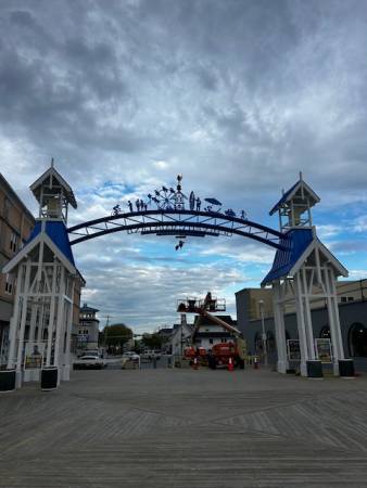 Painted boardwalk arch