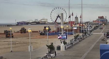Setting up for Boardwalk Rock event