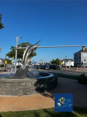 White Marlin sculpture and water feature