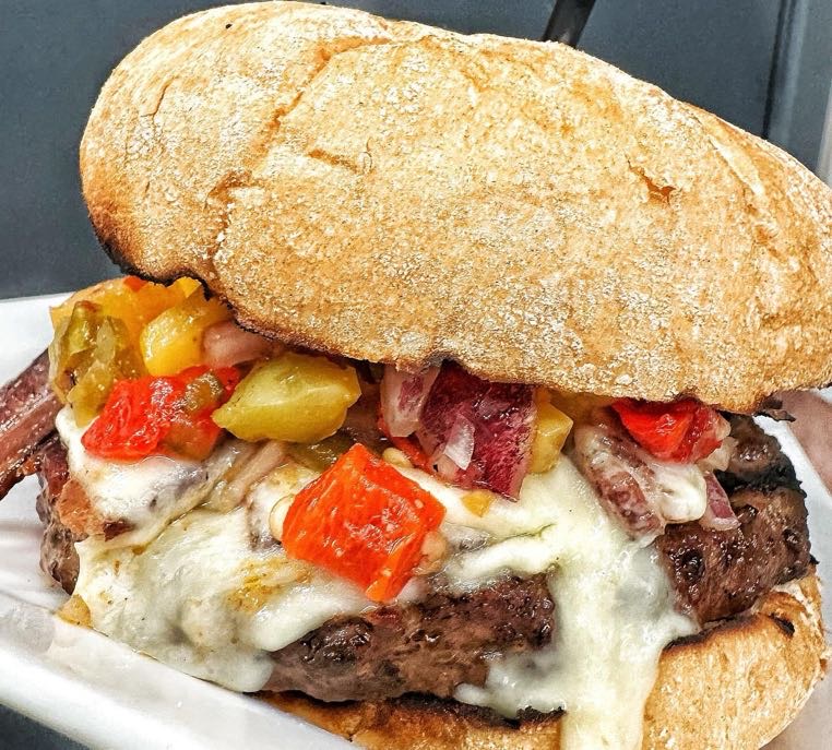 burger at dry 85 and overholt speakeasy
