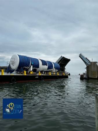 natural gas tank on bayside