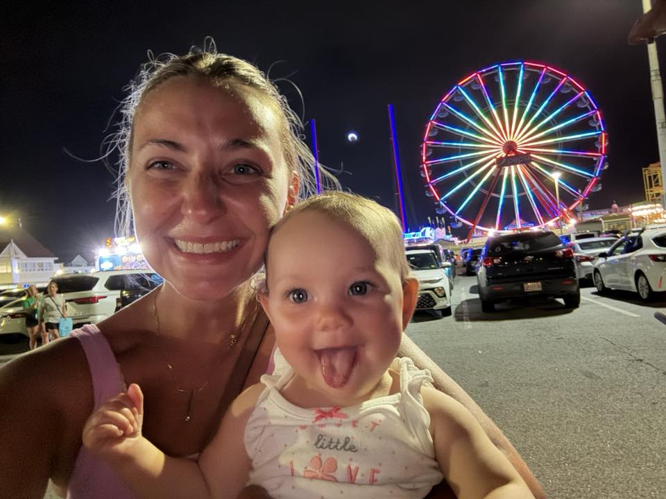 photo friday Catherine Ross Boardwalk vibes only ✨ Baby’s out past bedtime, fueled by Thrasher’s French fries and pure chaos. #OceanCityAfterDark #TooCoolForCurfew 🍼🌊🎡