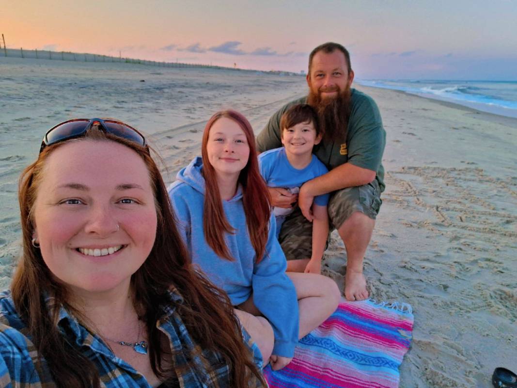 photo friday Danielle Blair Sitting on the beach at sunset with my babies is my favorite place 💗🏖🌅