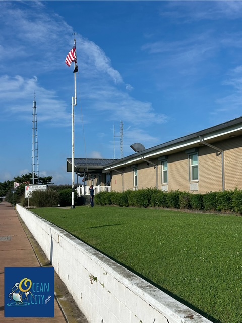 Flag raising at Ocean City Coast Guard station