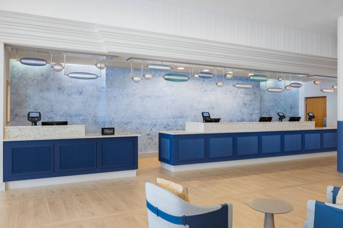 Hilton Hotel renovated lobby in Ocean City Md
