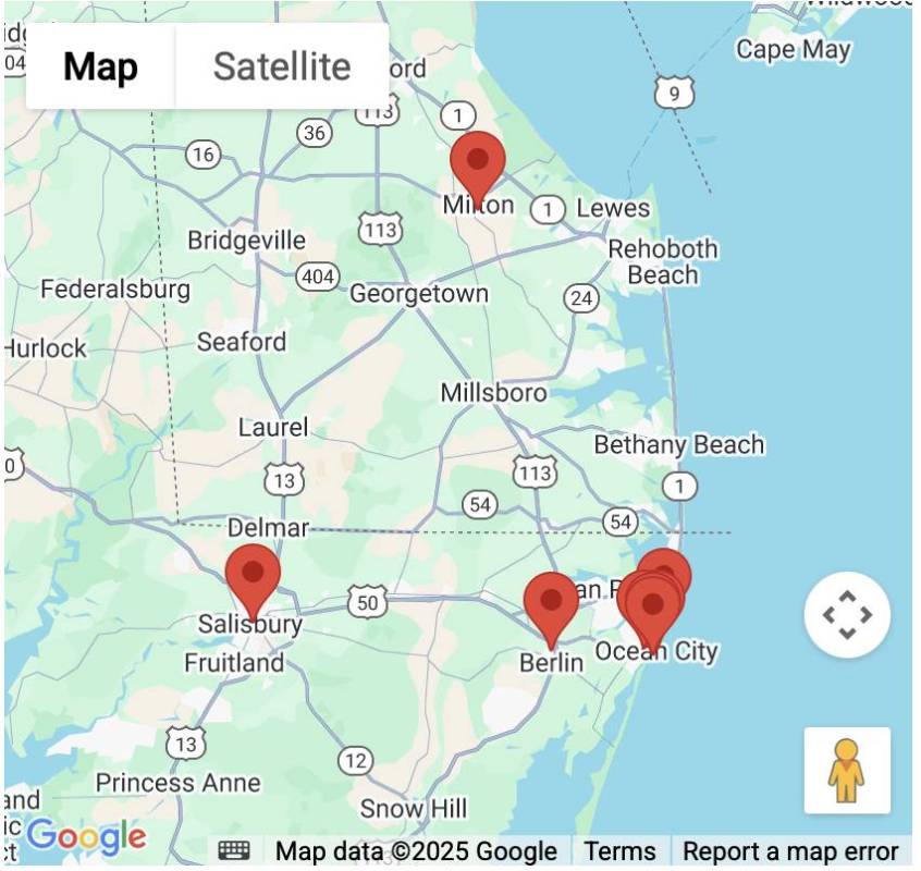 map of coastal craft crawl $5 pint locations