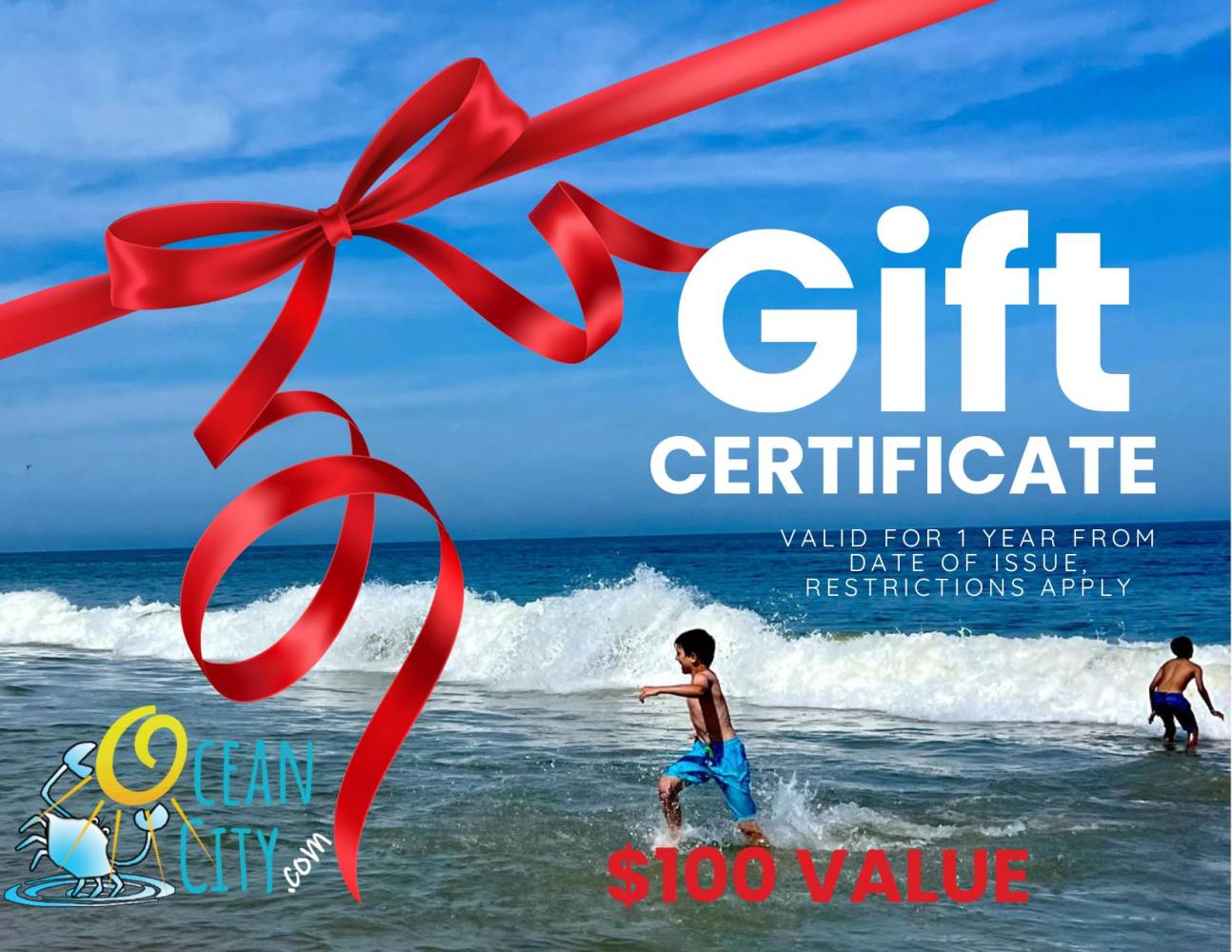 100 ocean city gift certificate prize pic-2