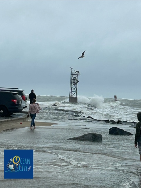 At the inlet during Erin storm surge
