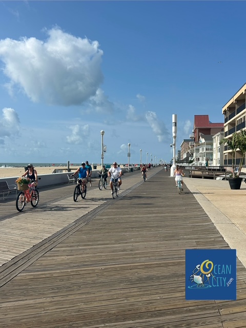 Biking on the boardwalk