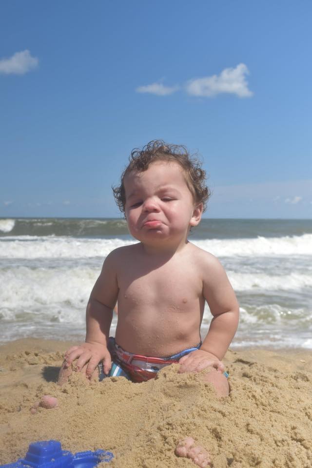 photo Friday Chelsee Nicole MacEwan Someone wasn’t a happy camper for his first ocean city trip but we still got a laugh at his cute face!