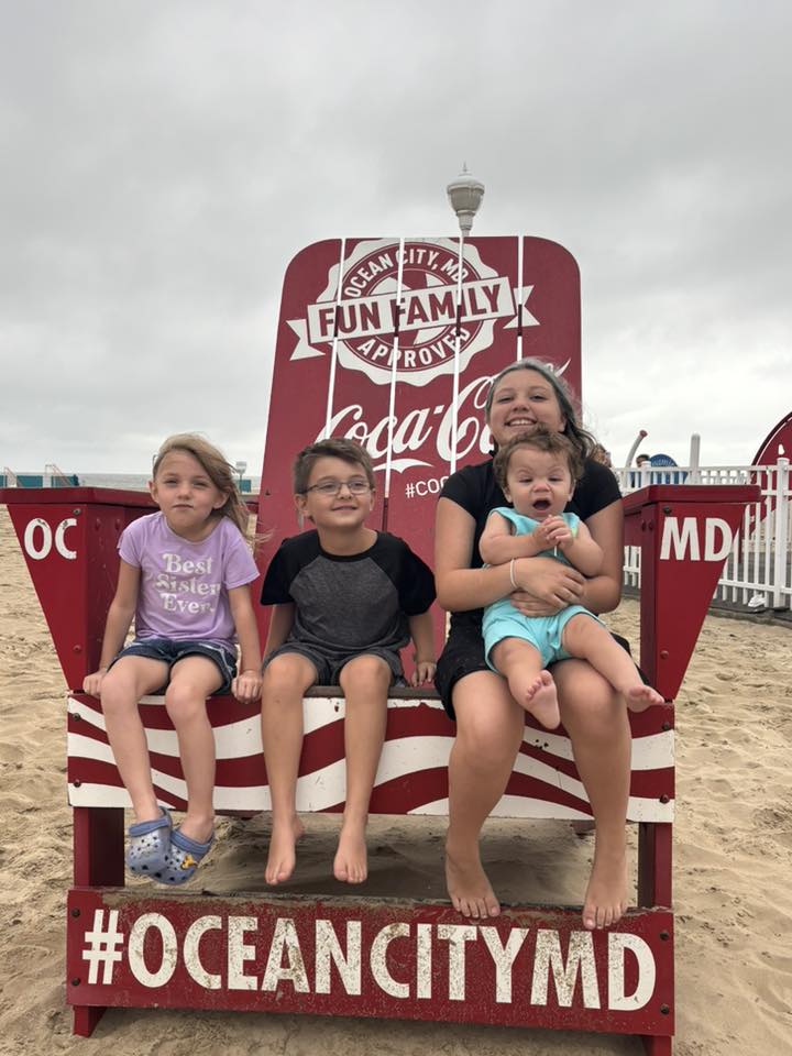 Photo friday We love taking advantage of all the awesome photo opportunities along the boardwalk! My four kiddos Amelia Skyla Luka and Axel.