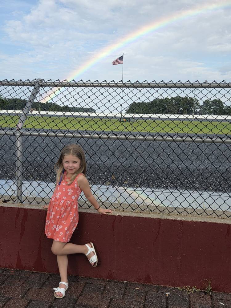Photo Friday Danielle Bozic My rainbow baby loves rainbows, at the horse races!